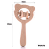 Hochet de dentition bébé en bois naturel forme ours avec petites clochettes - Bébé Lova