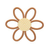 Anneau de dentition fleur nordique coloris caramel et crème en silicone souple pour bébé - Bébé Lova