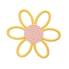 Anneau de dentition fleur nordique jaune pastel et rose tendre pour bébé - Bébé Lova