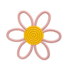Anneau de dentition fleur nordique rose pastel et jaune pour soulager les gencives bébé - Bébé Lova