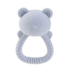 Anneau de dentition hochet en silicone bleu ciel pour bébé avec texture sensorielle - Bébé Lova