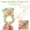 Anneau de dentition et hochet 2-en-1 pour bébé avec stimulation de l'éveil sensoriel et auditif - Bébé Lova