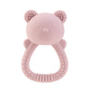 Anneau de dentition hochet en silicone rose pastel pour bébé avec texture apaisante - Bébé Lova