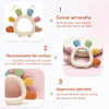 Infographie montrant les coins arrondis et les textures adaptées aux petites mains de bébé - Bébé Lova