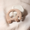 Anneau de dentition éléphant beige minimaliste en silicone alimentaire - Bébé Lova