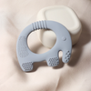 Anneau de dentition éléphant bleu doux en silicone avec reliefs sensoriels - Bébé Lova
