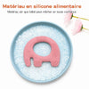 Anneau de dentition éléphant rose dans un bol rempli de perles rafraîchissantes - Bébé Lova