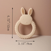 Dimensions de l’anneau de dentition lapin en silicone pour bébé avec mesure en centimètres - Bébé Lova
