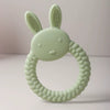 Anneau de dentition lapin vert pastel en silicone texturé pour bébé - Bébé Lova