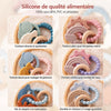 Anneaux de dentition sensoriels en silicone alimentaire sans BPA avec différentes variantes pastel et textures apaisantes - Bébé Lova
