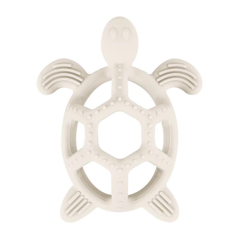 Anneau de dentition tortue en silicone coloris ivoire pour soulager les gencives de bébé - Bébé Lova