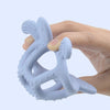 Anneau de dentition tortue bleu pastel en silicone souple et résistant pour bébé - Bébé Lova