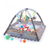 Tapis d’activités bébé gris avec balles multicolores autour du parc - Bébé Lova