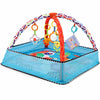 Arche d’éveil bébé bleue avec jouets suspendus et filet de protection - Bébé Lova