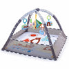 Arche d’éveil bébé grise avec jouets suspendus et tapis sensoriel - Bébé Lova