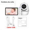 Contenu complet du colis du babyphone vidéo avec caméra, écran et câbles USB - Bébé Lova