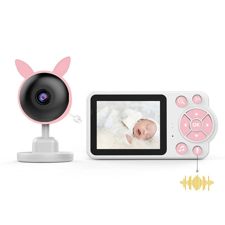 Babyphone vidéo HD avec audio bidirectionnel et caméra rose oreilles lapin - Bébé Lova