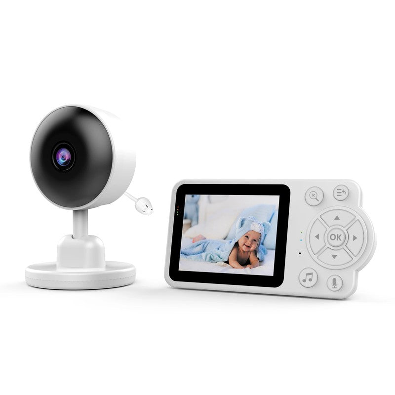 Caméra babyphone HD blanche avec écran de surveillance vidéo bébé - Bébé Lova