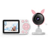 Babyphone vidéo HD avec caméra rose oreilles lapin et écran portable - Bébé Lova