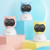 Babyphone WiFi caméra chat disponible en bleu, rose et jaune sur fond pastel - Bébé Lova