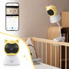 Caméra babyphone WiFi jaune fixée au lit bébé avec surveillance à distance via smartphone - Bébé Lova