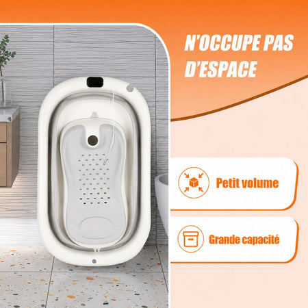 Baignoire bébé pliable compacte avec grande capacité et rangement gain de place - Bébé Lova