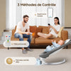 Parents utilisant la balancelle électrique bébé avec télécommande, application mobile et panneau tactile IMD - Bébé Lova