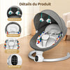 Détails de la balancelle électrique bébé avec coussin réglable, harnais 5 points et écran d’affichage - Bébé Lova