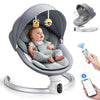Balancelle électrique bébé grise avec télécommande et contrôle via application mobile - Bébé Lova