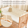 Installation facile du tour de lit bébé avec attaches renforcées et protection anti-choc intégrale - Bébé Lova