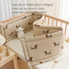 Tour de lit bébé beige motif chiens teckels avec coton épais et protection complète du lit - Bébé Lova