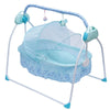Berceau électrique BlueTune2 packshot bleu floral moustiquaire intégrée - Bébé Lova