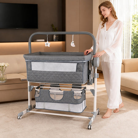 Berceau électrique intelligent avec fonction apaisante dans une chambre moderne - Bébé Lova