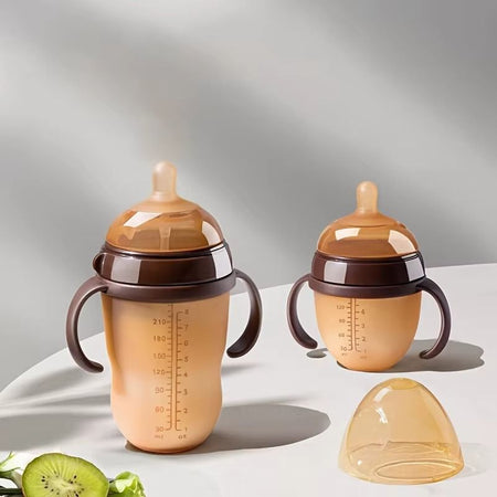 Biberons silicone souple anti-colique deux tailles avec capuchon protection et design ergonomique - Bébé Lova