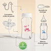 Schéma explicatif des trois modes d’utilisation du biberon mains libres TriFlow - Bébé Lova