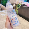 Biberon bleu ourson kawaii 350 ml pour bébé avec finition mate - Bébé Lova