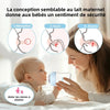 Schéma de la tétée semblable au lait maternel en 3 temps (adsorption, succion, déglutition) avec bébé nourri au biberon - Bébé Lova
