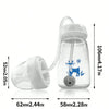 Dimensions compactes du biberon mains libres 150 ml avec paille flexible intégrée - Bébé Lova