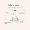 Tétine en silicone douce avec ouverture précise et système anti-pression pour bébé - Bébé Lova