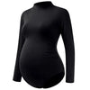 Body de maternité noir manches longues présenté sur fond clair - Bébé Lova