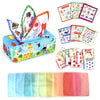Boîte sensorielle Montessori avec cartes animaux et foulards translucides  - Bébé Lova