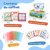 Contenu complet de la boîte sensorielle bébé avec foulards et cartes Montessori - Bébé Lova