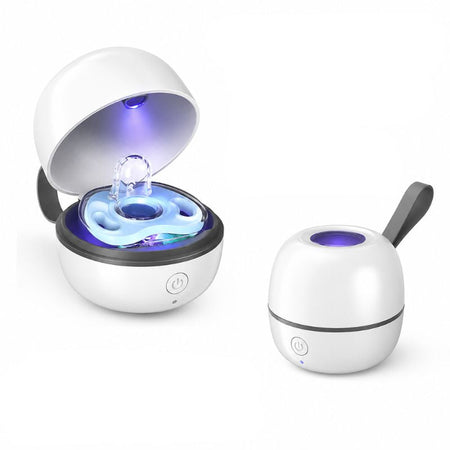 Boîte de stérilisation UV portable pour sucette ouverte avec lumière UV active - Bébé Lova
