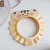 Bonnet de bain bébé motif chat beige pour protéger les yeux durant le shampoing - Bébé Lova