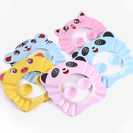 Différents modèles de bonnets de bain animaux colorés pour bébé - Bébé Lova