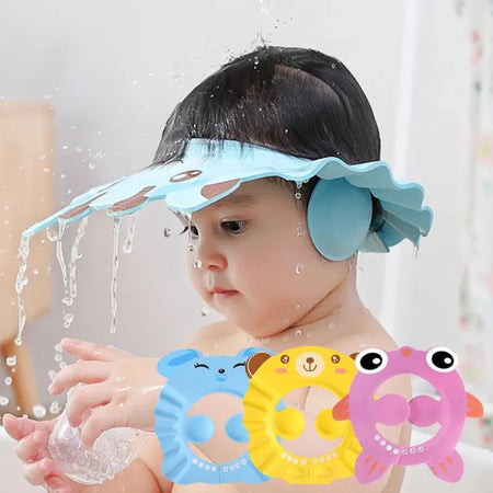 Bonnet de bain bébé animal protégeant les yeux et les oreilles pendant le shampoing - Bébé Lova