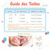 Guide des tailles des bottines bébé avec pointures, âges approximatifs et méthode de mesure de la semelle - Bébé Lova