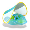 Bouée bébé gonflable bleue avec pare-soleil et motifs dauphins - Bébé Lova