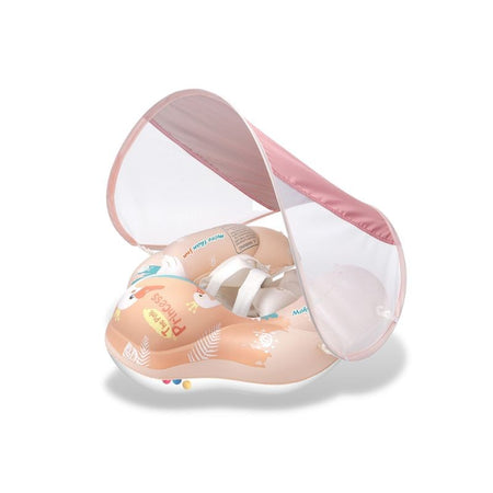 Bouée bébé gonflable rose avec canopy de protection UV et siège sécurisé - Bébé Lova