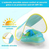 Bouée bébé avec ombrelle amovible et protection solaire SPF 50+ - Bébé Lova